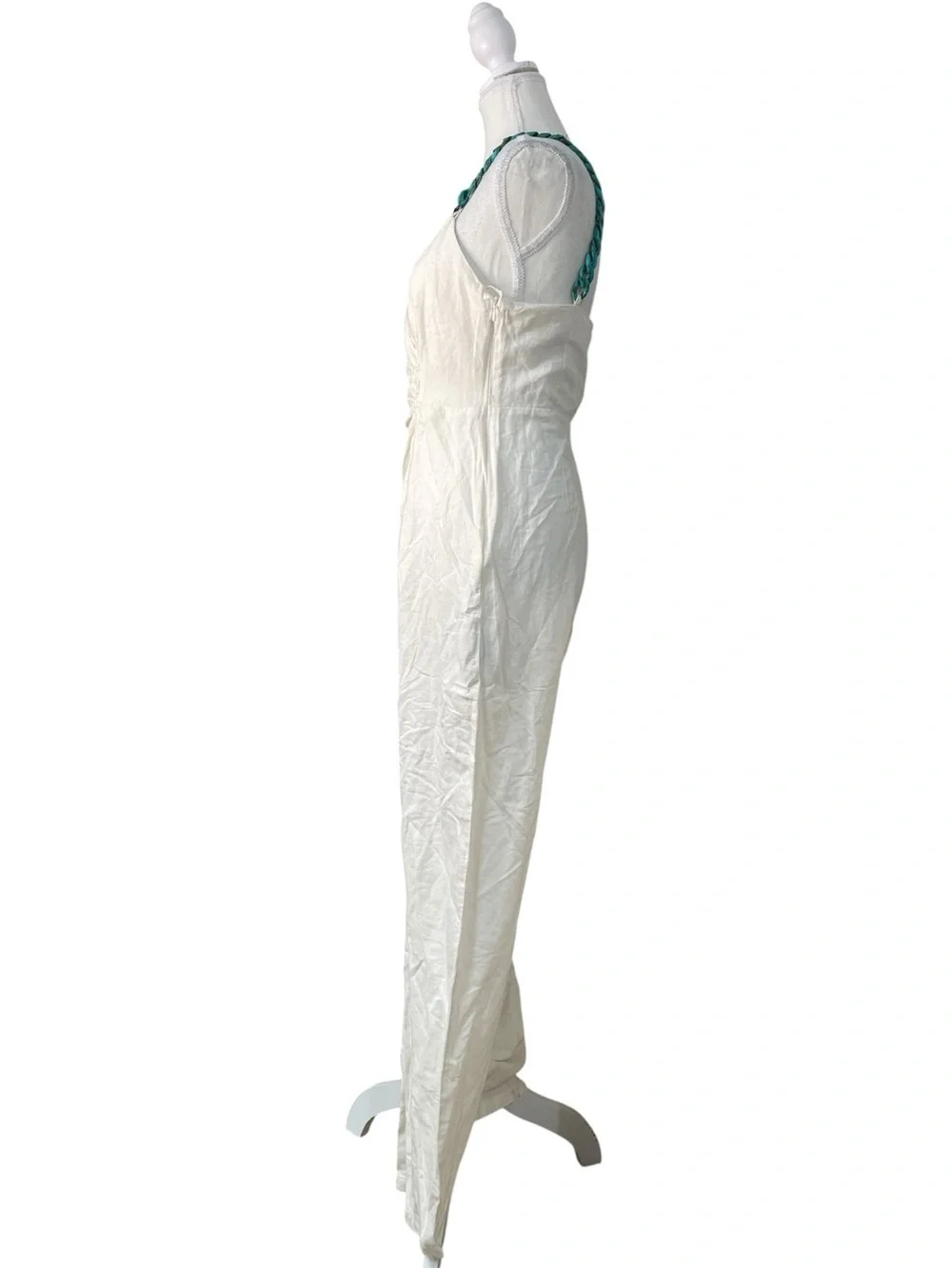 Zara Linen Jumpsuit with Chain White